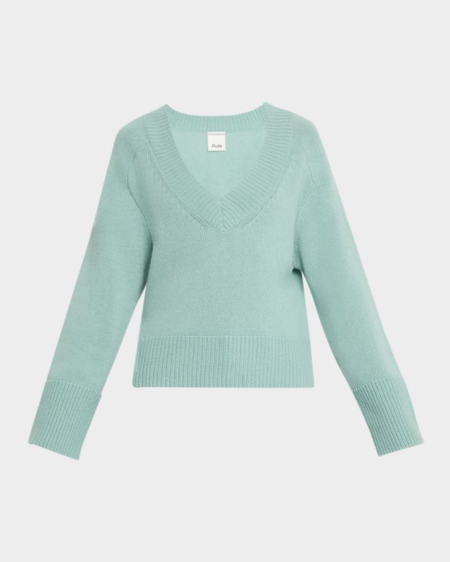 Wool-Cashmere V-Neck Pullov